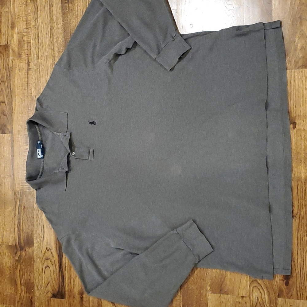 Mens Polo Ralph Lauren gray long sleeve polo shirt size 3XLT